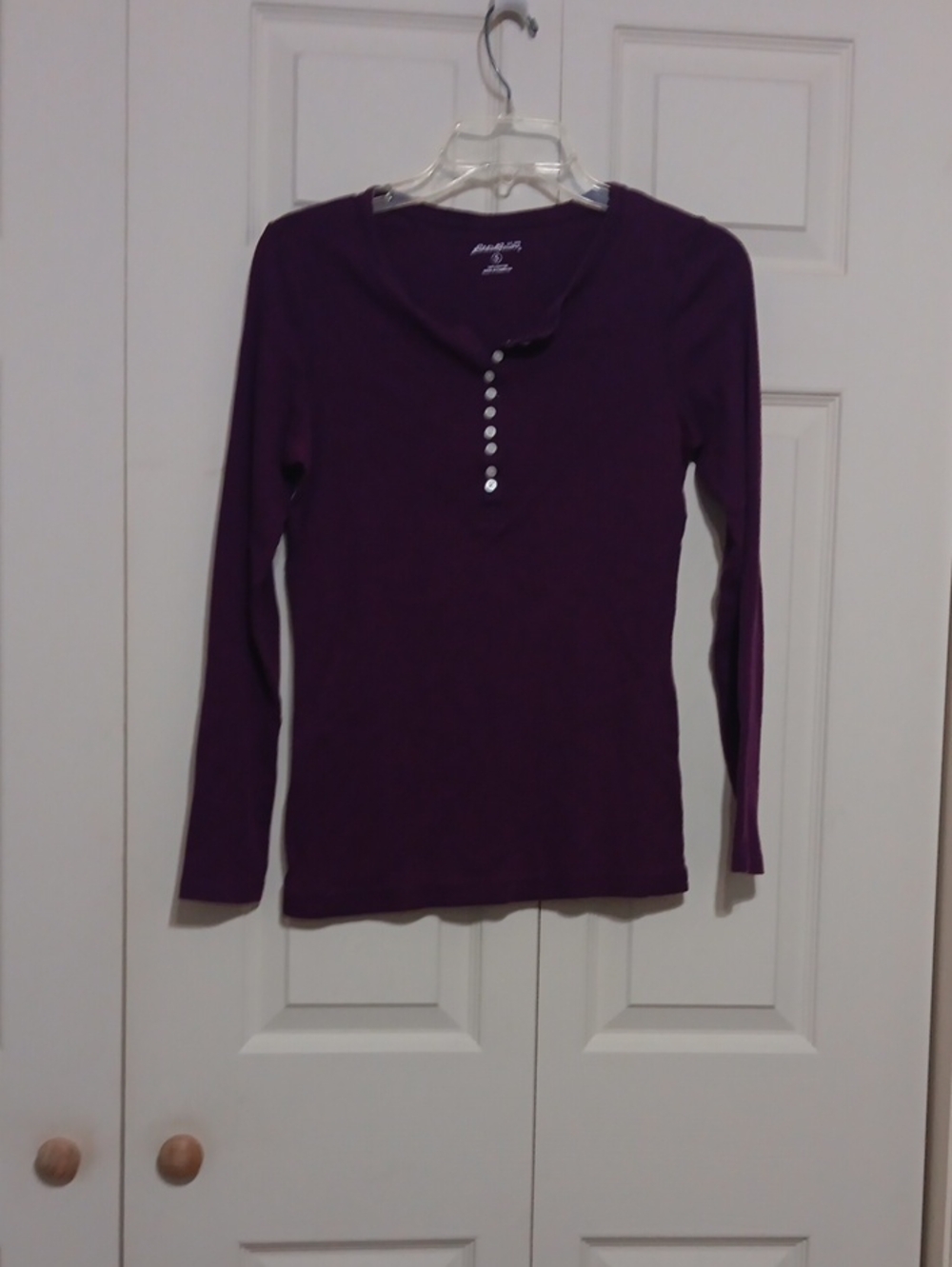 Eddie Bauer Deep Purple Long Sleeve Henley